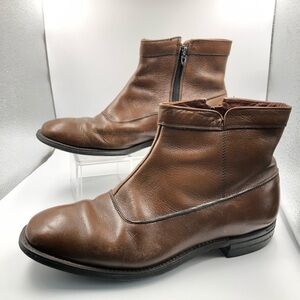 O'Sullivan Men's Boot Shoe Brown Leather Zip 8.5